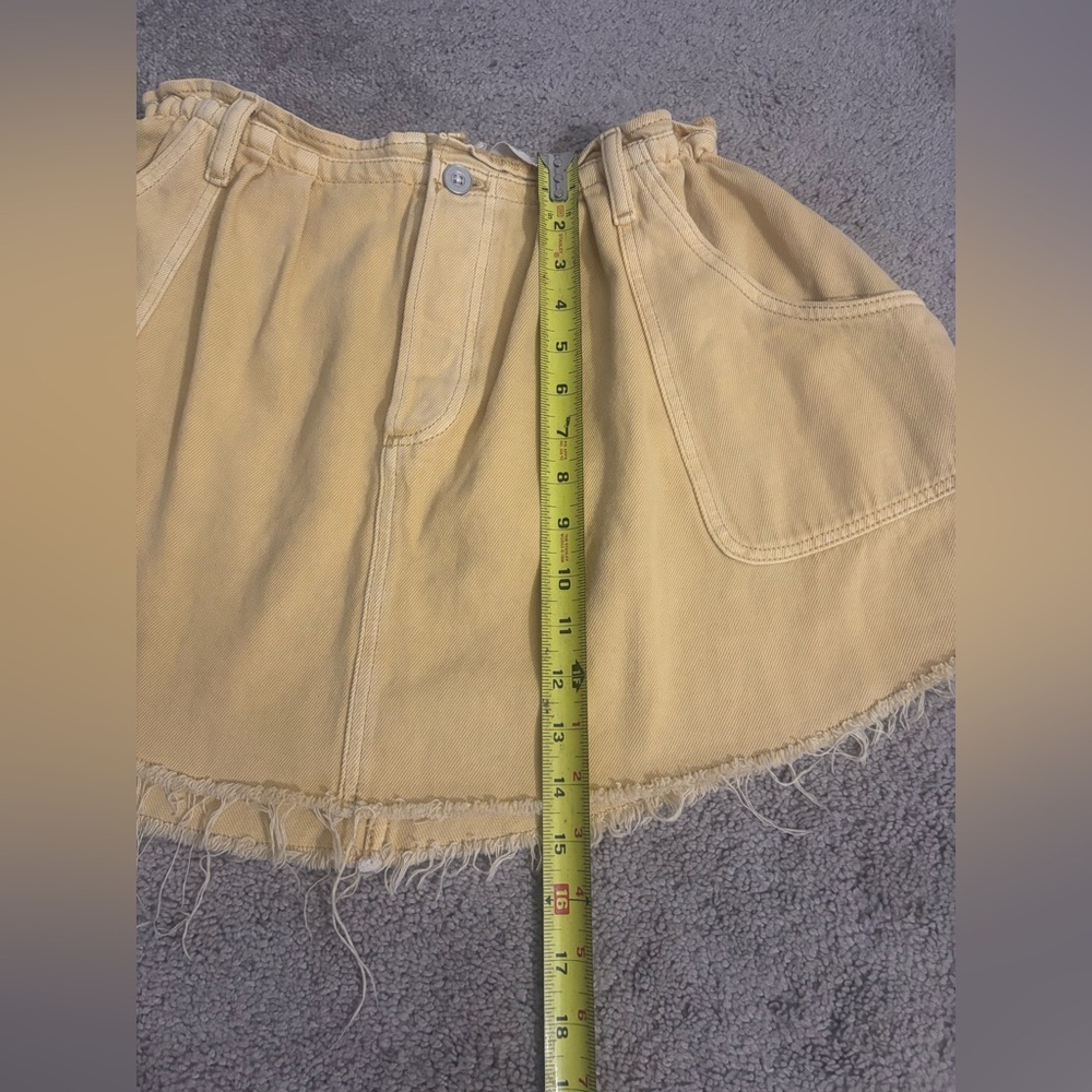 Anthropologie Pilcro Denim Yellow Beige High-Waisted Skirt Size Small - Picture 8 of 8